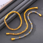 18K Gold Bamboo Mesh Chain Bracelet