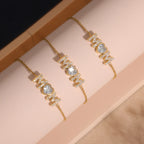18K Gold Plated MOM Heart Crystal Chain Bracelet