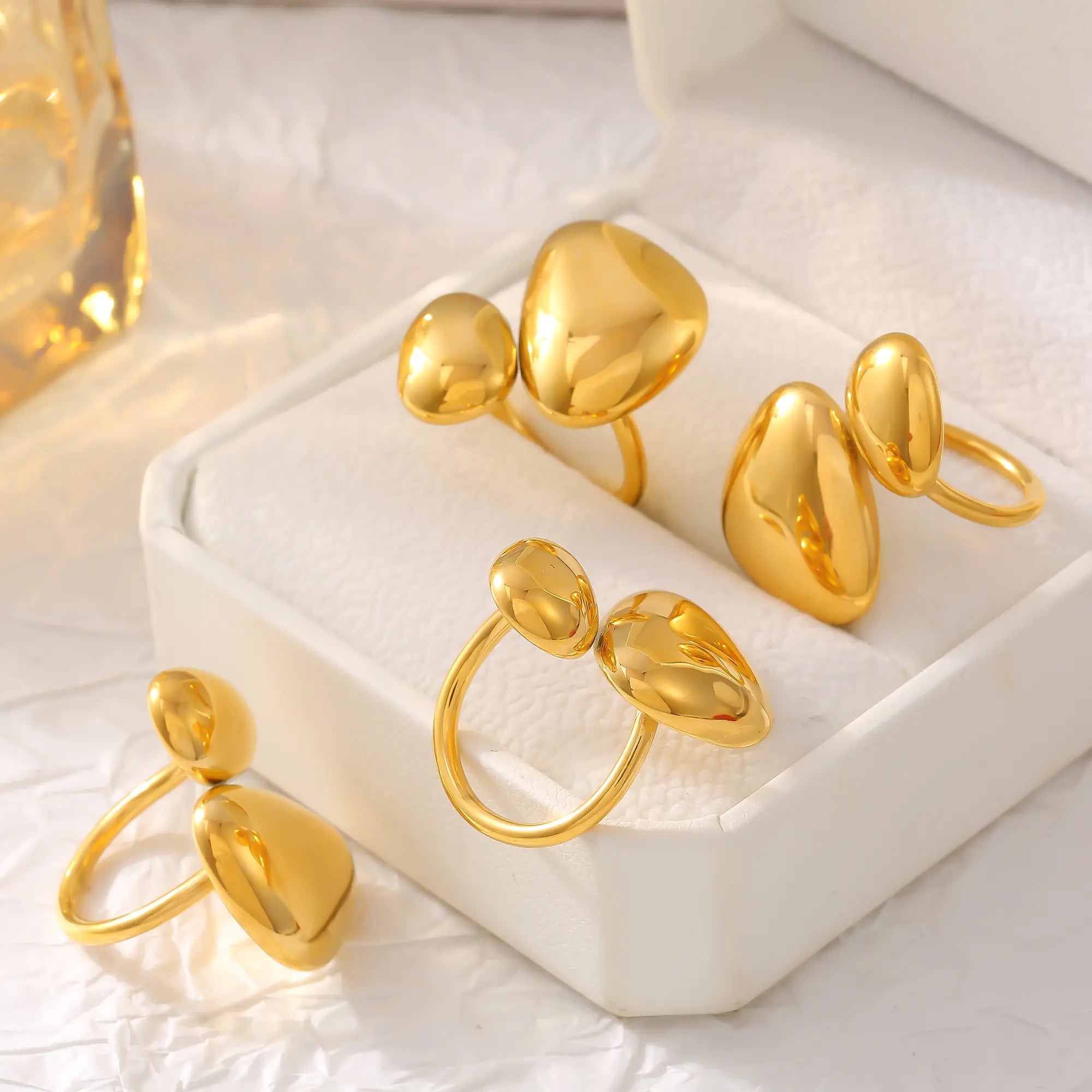 Irregular Geometric Liquid Metal Open Ring