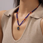 Bohemian Celestial Starry Night Enamel Pendant Necklace
