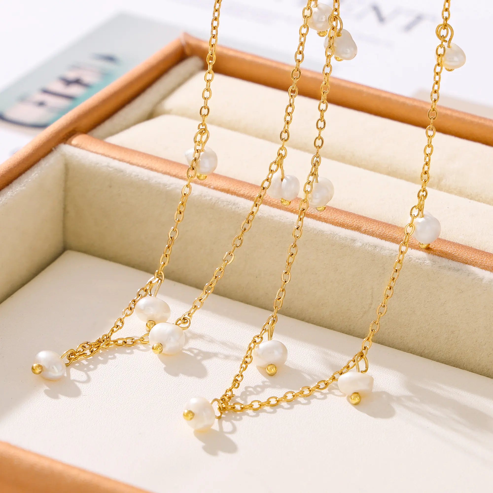 French Style Genuine Freshwater Pearl Drop Necklace