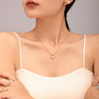 Double Circle CZ Necklace Bracelet & Ring Jewelry Set