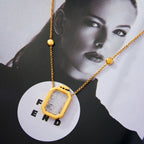 Floating Crystal Perfume Bottle Pendant Necklace