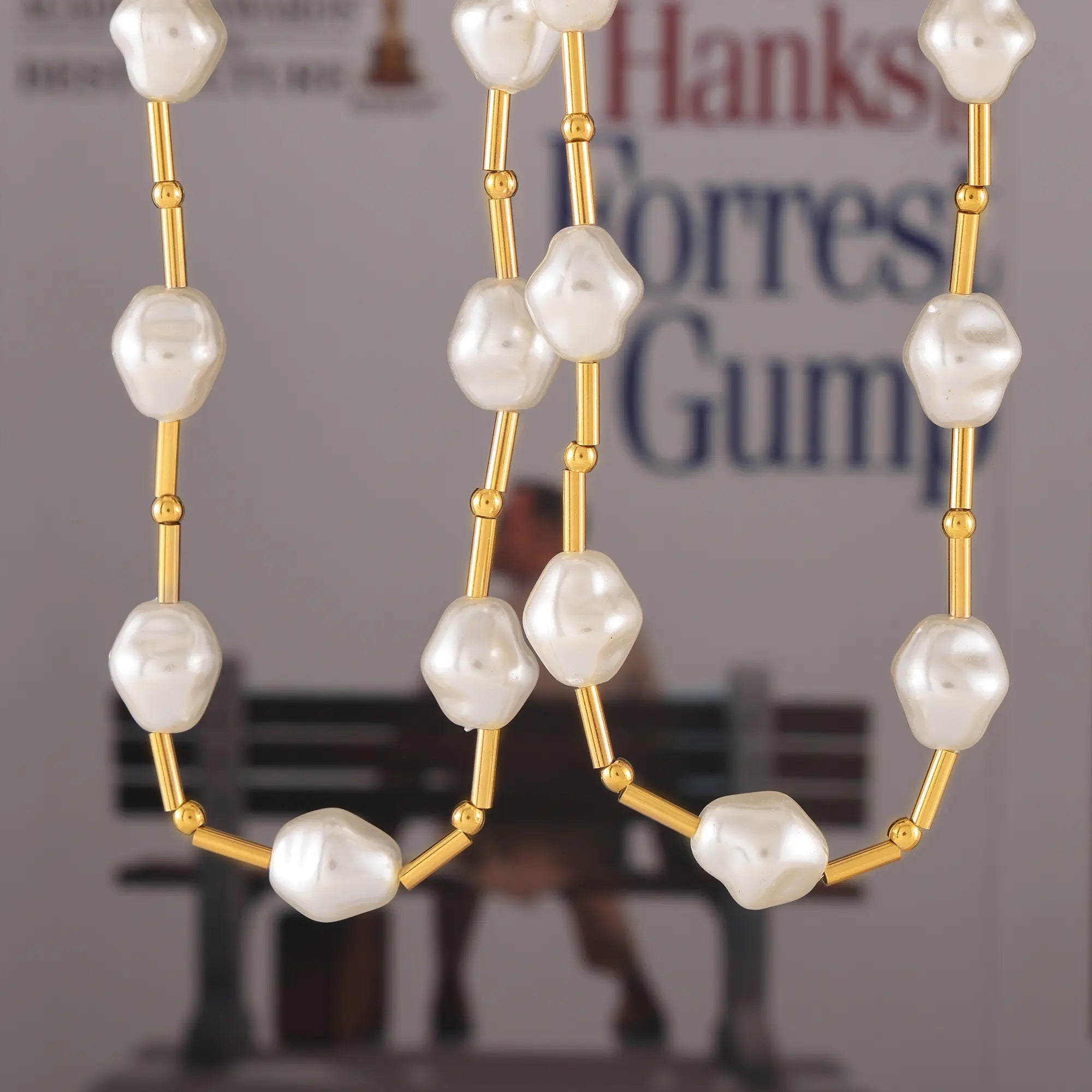 French Vintage Baroque Pearl Beaded Choker Necklace