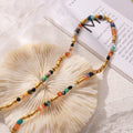 Boho Colorful Natural Stone Beaded Choker Necklace