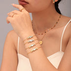 18K Gold Plated MOM Heart Crystal Chain Bracelet