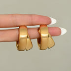 Vintage Textured Double Layer Hoop Earrings in 18K Gold Plated