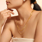 Layered Snake Chain Choker Necklace