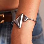 Chic Geometric Triangle Open Cuff Bangle