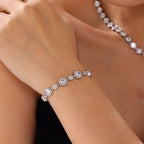 4-Piece 18K Gold Cubic Zirconia Layered Bracelet Set