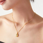 Vintage Shell Texture Starburst Cross Pendant Necklace