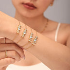 18K Gold Plated MOM Heart Crystal Chain Bracelet