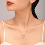 Double Circle CZ Necklace Bracelet & Ring Jewelry Set