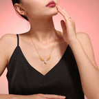 Angel Wings Heart Cubic Zirconia Pendant Necklace