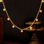 Dainty Multi Flower Charm Choker Necklace