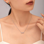 Sparkling Infinity CZ Layered Necklace & Bracelet Jewelry Set