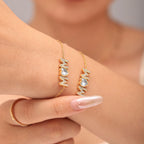 18K Gold Plated MOM Heart Crystal Chain Bracelet