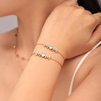 18K Gold Plated MOM Heart Crystal Chain Bracelet
