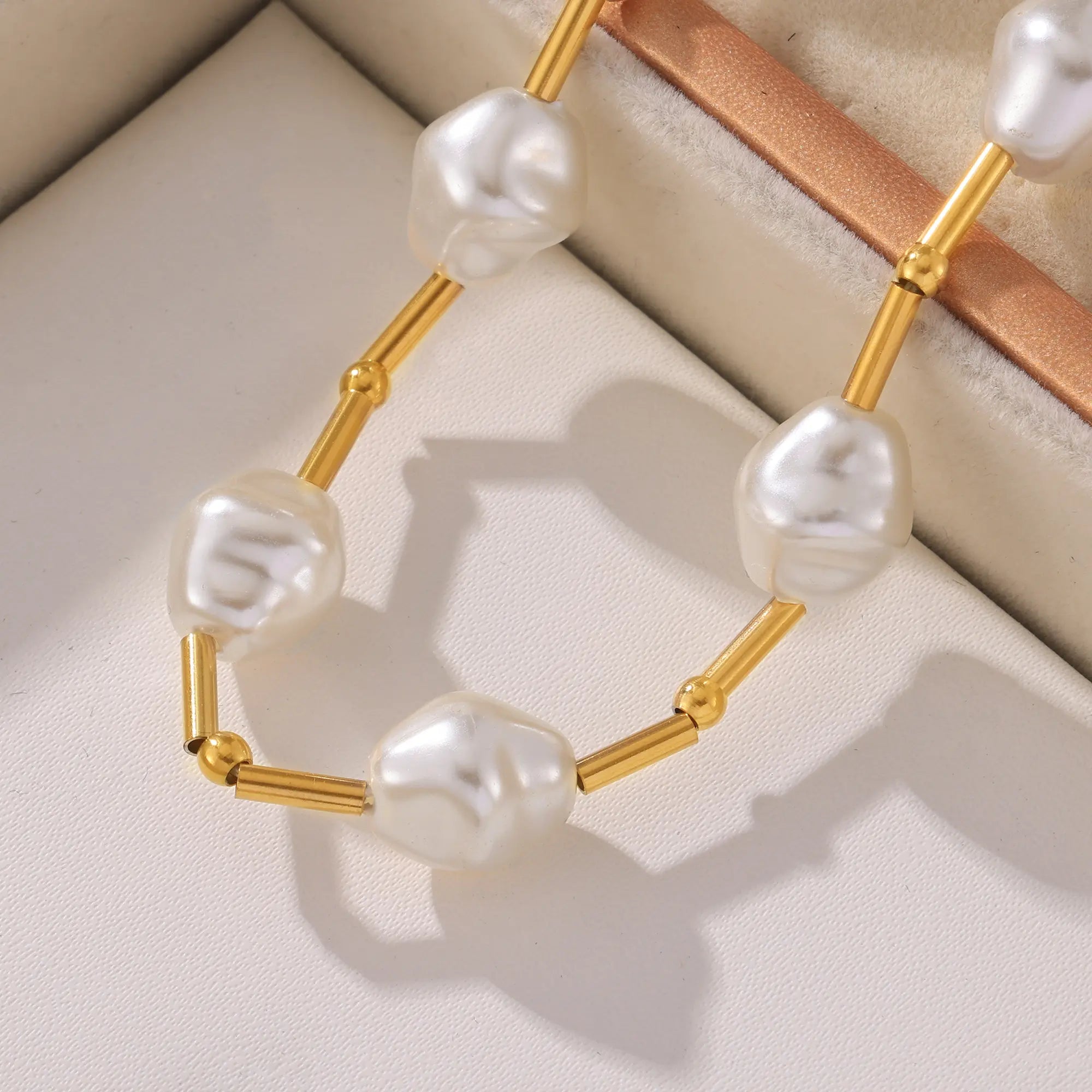 French Vintage Baroque Pearl Beaded Choker Necklace