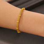 18K Gold Bamboo Mesh Chain Bracelet