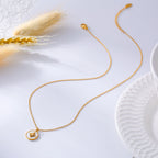 French Vintage Shell Medallion Gold Necklace