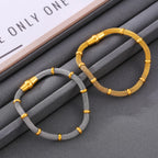18K Gold Bamboo Mesh Chain Bracelet
