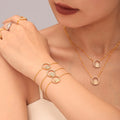 Double Circle CZ Necklace Bracelet & Ring Jewelry Set