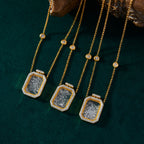 Floating Crystal Perfume Bottle Pendant Necklace