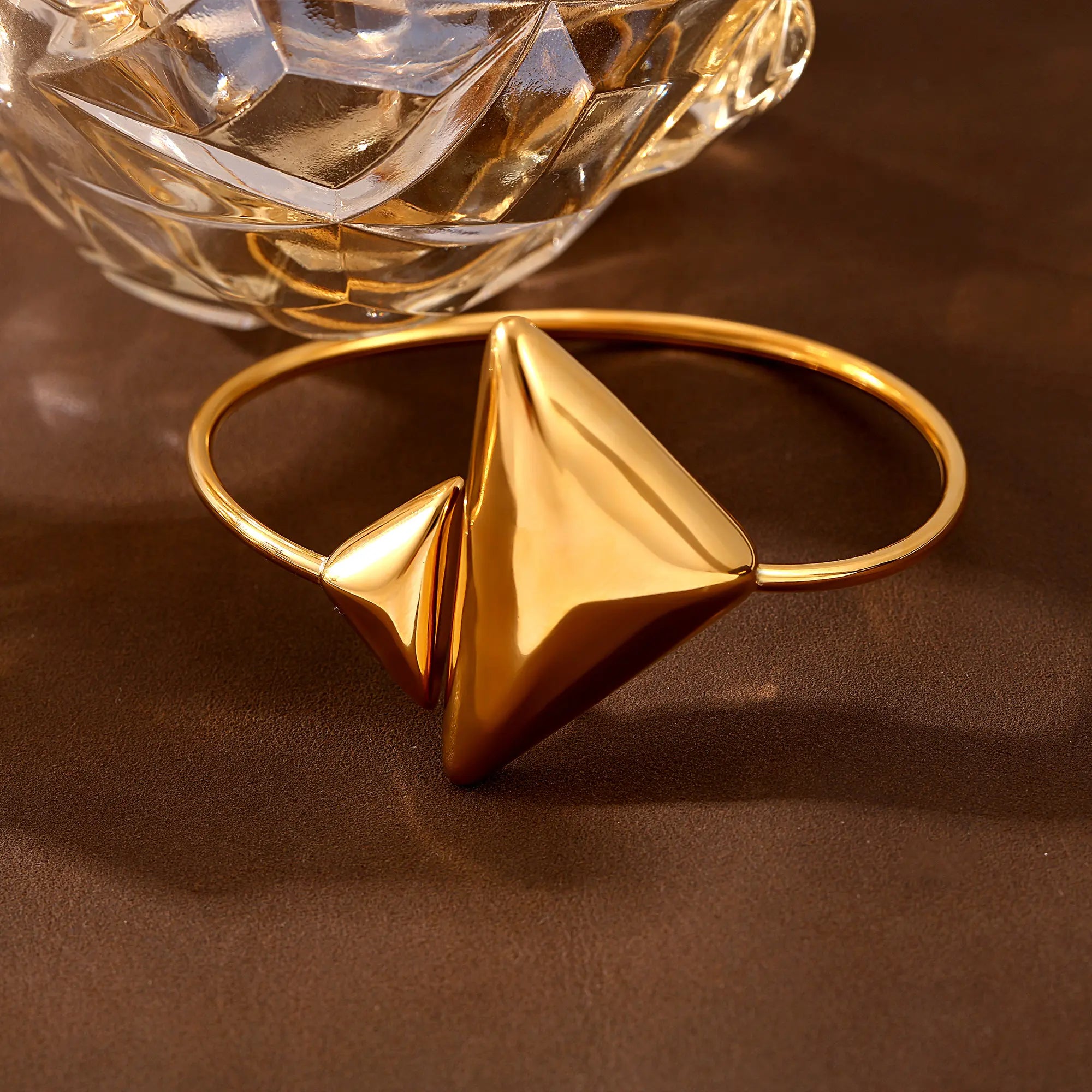 Chic Geometric Triangle Open Cuff Bangle