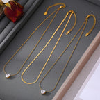 Heart CZ Layered Pendant Necklace