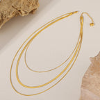 Layered Snake Chain Choker Necklace
