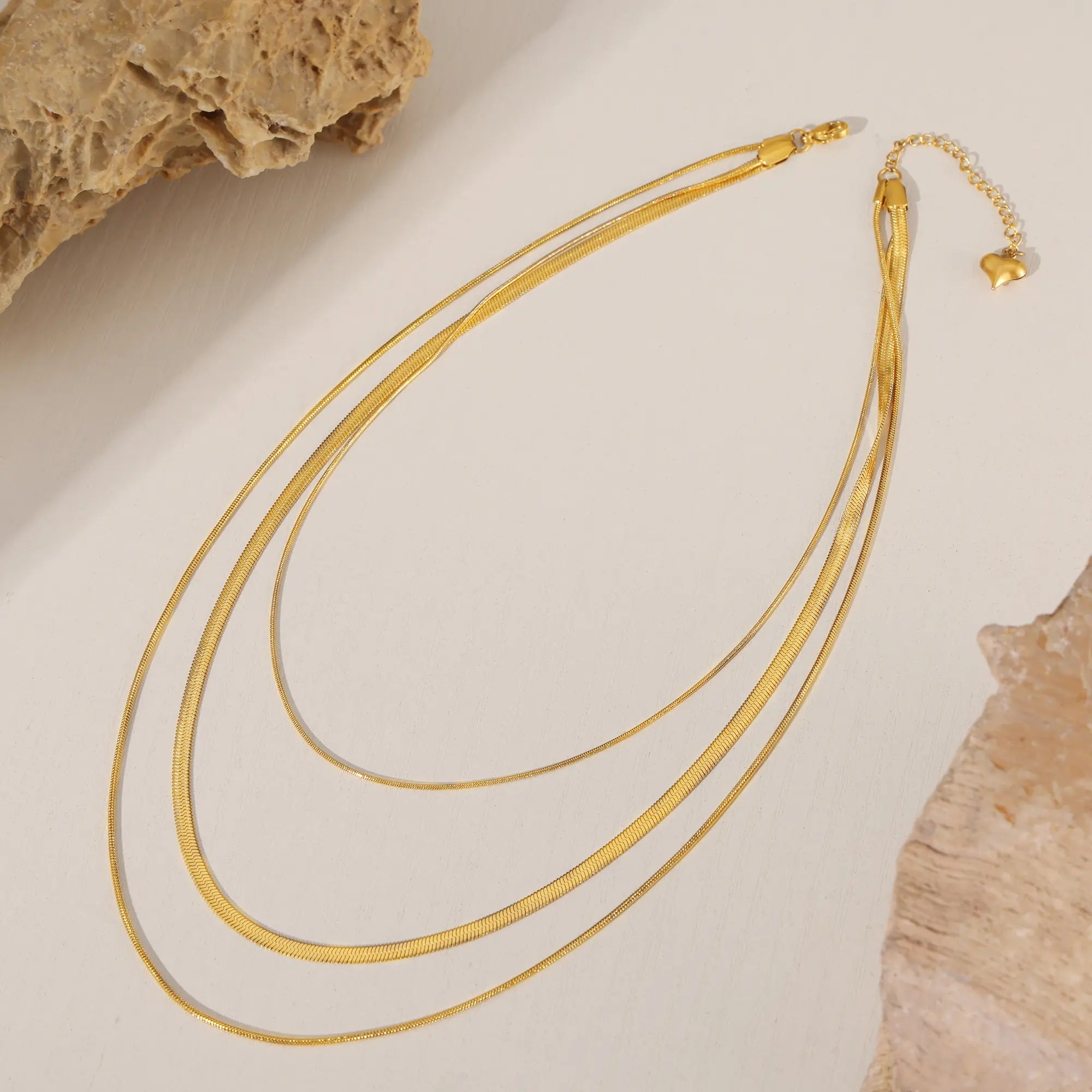 Layered Snake Chain Choker Necklace