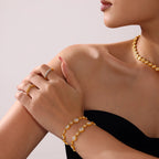 4-Piece 18K Gold Cubic Zirconia Layered Bracelet Set