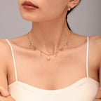 Sacred Heart & Italian Horn Charm Layered Necklace & Bracelet Set