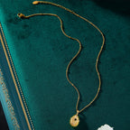 Vintage Shell Texture Starburst Cross Pendant Necklace