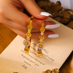 Tree of Life Crystal Hinge Bangle Bracelet