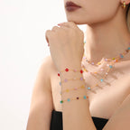 Colorful Gemstone Beads Necklace & Bracelet Jewelry Set