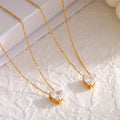 Heart CZ Layered Pendant Necklace