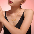 Angel Wings Heart Cubic Zirconia Pendant Necklace