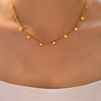 Dainty Multi Flower Charm Choker Necklace