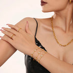 18K Gold Plated Sparkling CZ Clover Station Bracelet