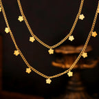 Dainty Multi Flower Charm Choker Necklace