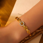 Tree of Life Crystal Hinge Bangle Bracelet