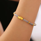 18K Gold Bamboo Mesh Chain Bracelet