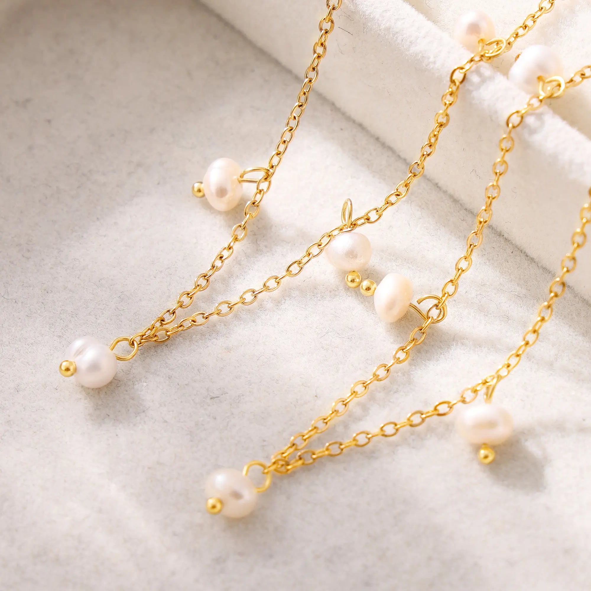 French Style Genuine Freshwater Pearl Drop Necklace