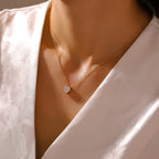 Heart CZ Layered Pendant Necklace