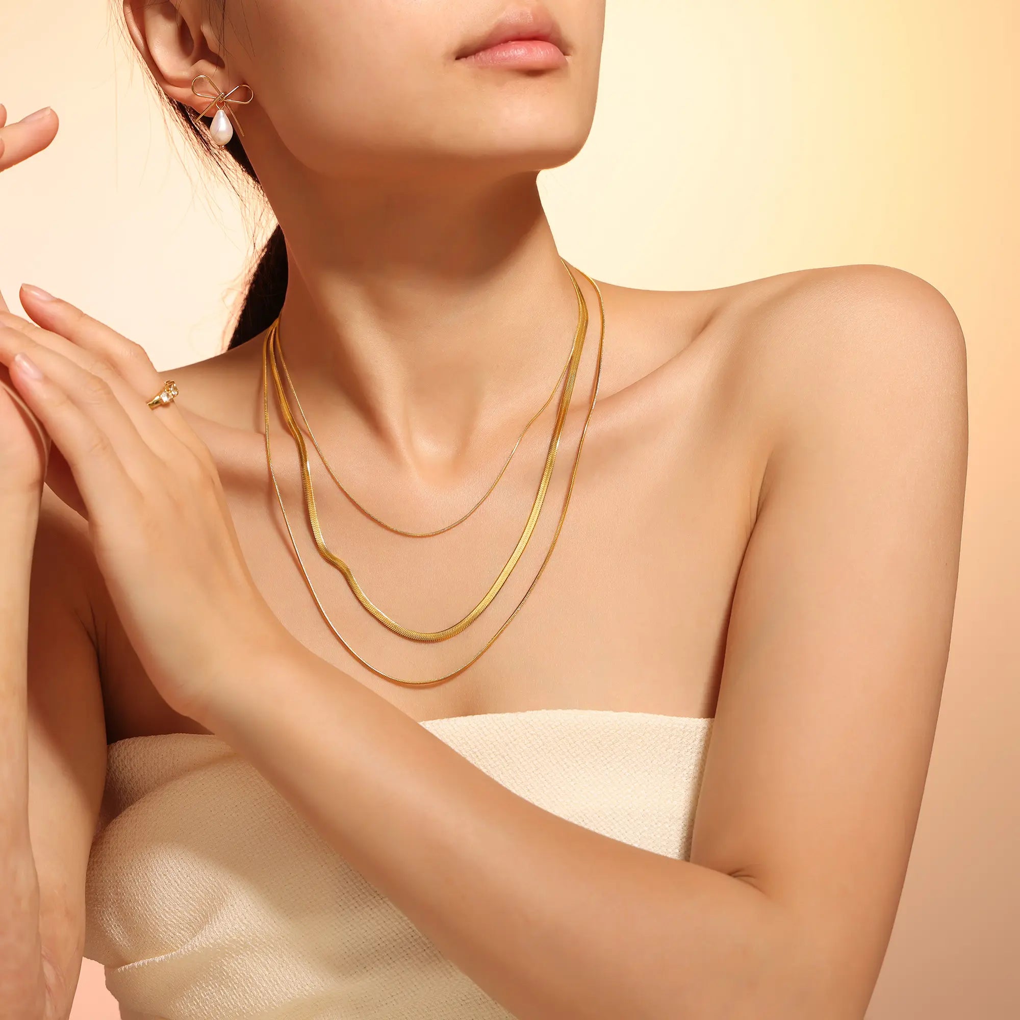 Layered Snake Chain Choker Necklace
