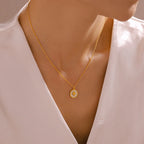 French Vintage Shell Medallion Gold Necklace