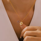 French Vintage Shell Medallion Gold Necklace