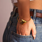 Chic Geometric Triangle Open Cuff Bangle